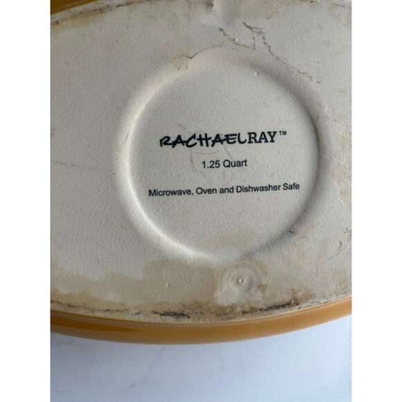 Rachel Ray Casserole Oval 1.25 Qt Golden Yellow Bakeware Stoneware Cassic w/hand - Picture 7 of 13